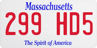 MA license plate 299HD5