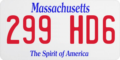MA license plate 299HD6