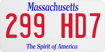 MA license plate 299HD7