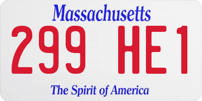 MA license plate 299HE1