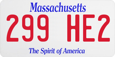 MA license plate 299HE2