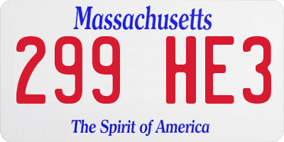 MA license plate 299HE3