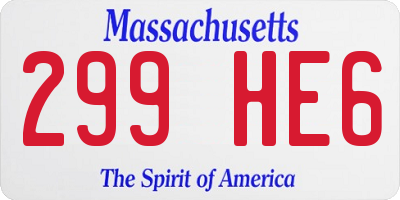 MA license plate 299HE6