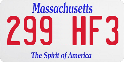 MA license plate 299HF3