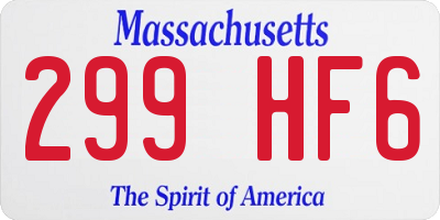 MA license plate 299HF6