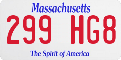 MA license plate 299HG8