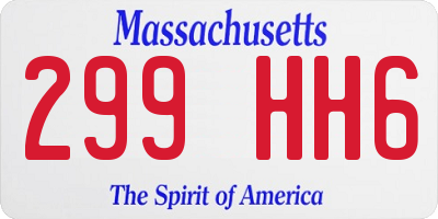 MA license plate 299HH6