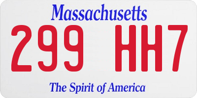 MA license plate 299HH7