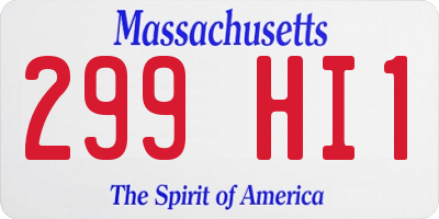 MA license plate 299HI1