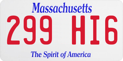 MA license plate 299HI6