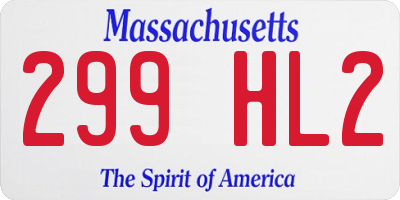 MA license plate 299HL2