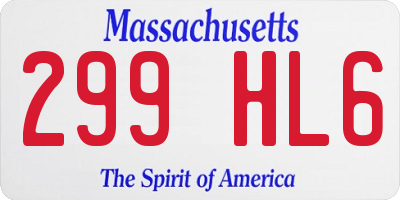 MA license plate 299HL6