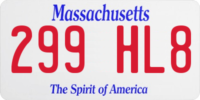 MA license plate 299HL8