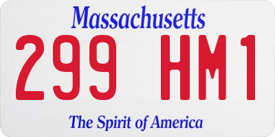 MA license plate 299HM1