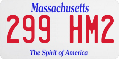 MA license plate 299HM2
