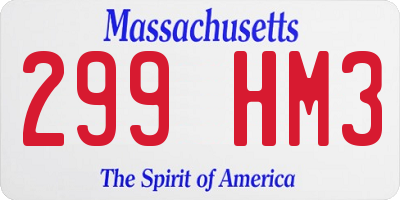 MA license plate 299HM3