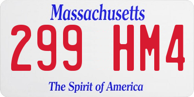 MA license plate 299HM4