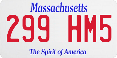MA license plate 299HM5
