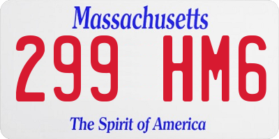 MA license plate 299HM6