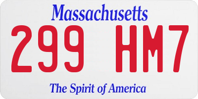 MA license plate 299HM7