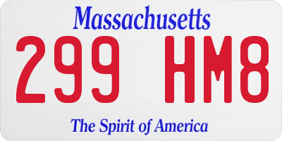 MA license plate 299HM8