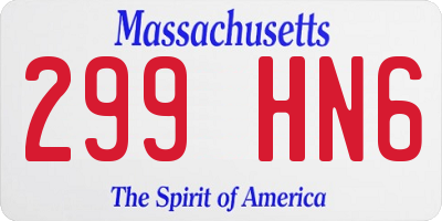 MA license plate 299HN6