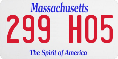 MA license plate 299HO5