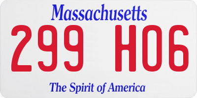 MA license plate 299HO6