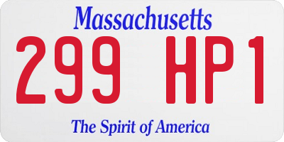 MA license plate 299HP1