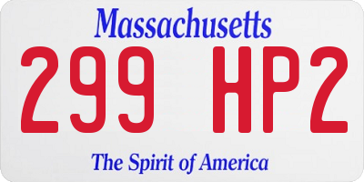 MA license plate 299HP2