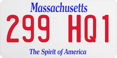 MA license plate 299HQ1