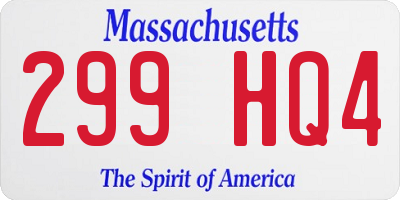 MA license plate 299HQ4