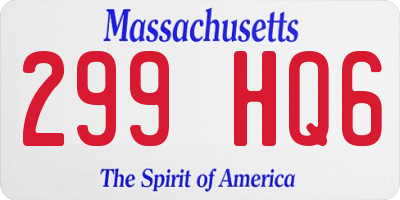 MA license plate 299HQ6