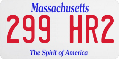 MA license plate 299HR2