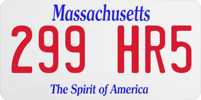 MA license plate 299HR5