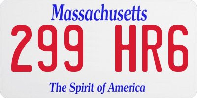 MA license plate 299HR6