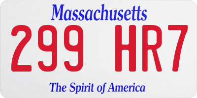 MA license plate 299HR7
