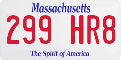 MA license plate 299HR8