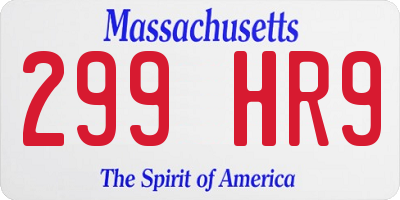 MA license plate 299HR9