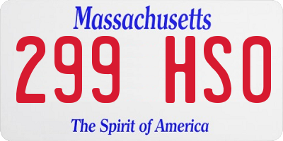 MA license plate 299HS0