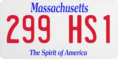 MA license plate 299HS1