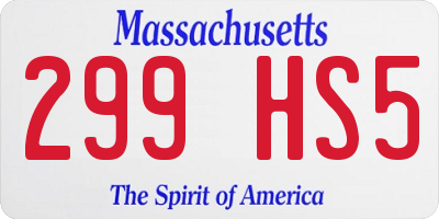 MA license plate 299HS5