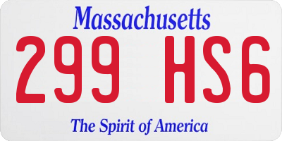 MA license plate 299HS6