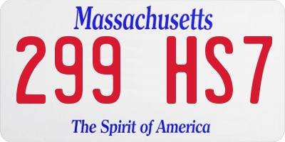 MA license plate 299HS7