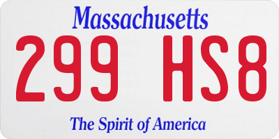 MA license plate 299HS8