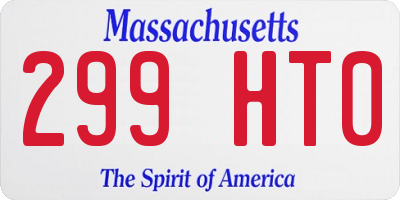 MA license plate 299HT0