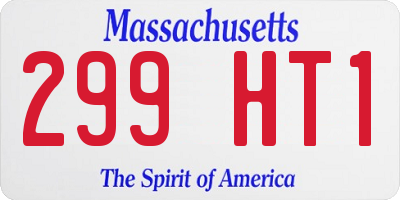 MA license plate 299HT1