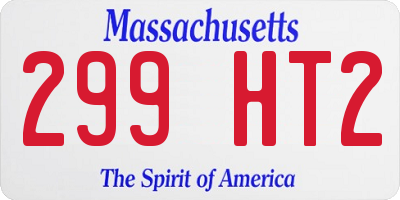MA license plate 299HT2