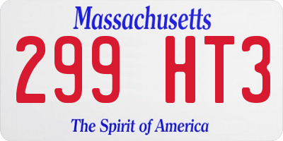 MA license plate 299HT3