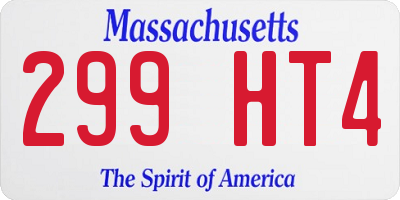 MA license plate 299HT4